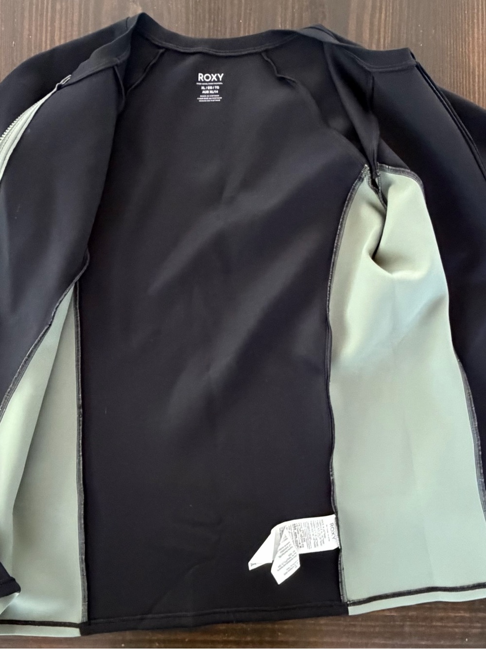 ROXY PRO WAVE LONG SLEEVE FRONT ZIP RASH VEST - ANTHRACITE XL - Picture 13 of 14